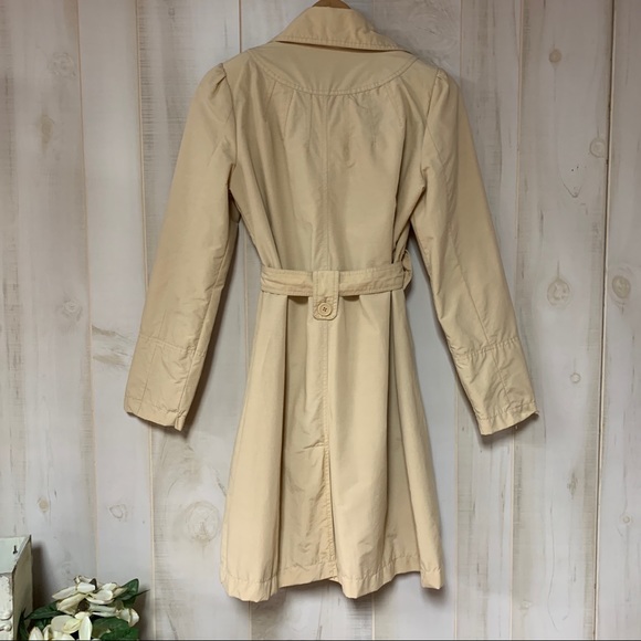 Tex by Maxazria Khaki Tan Belted Trench Coat S - Picture 2 of 7